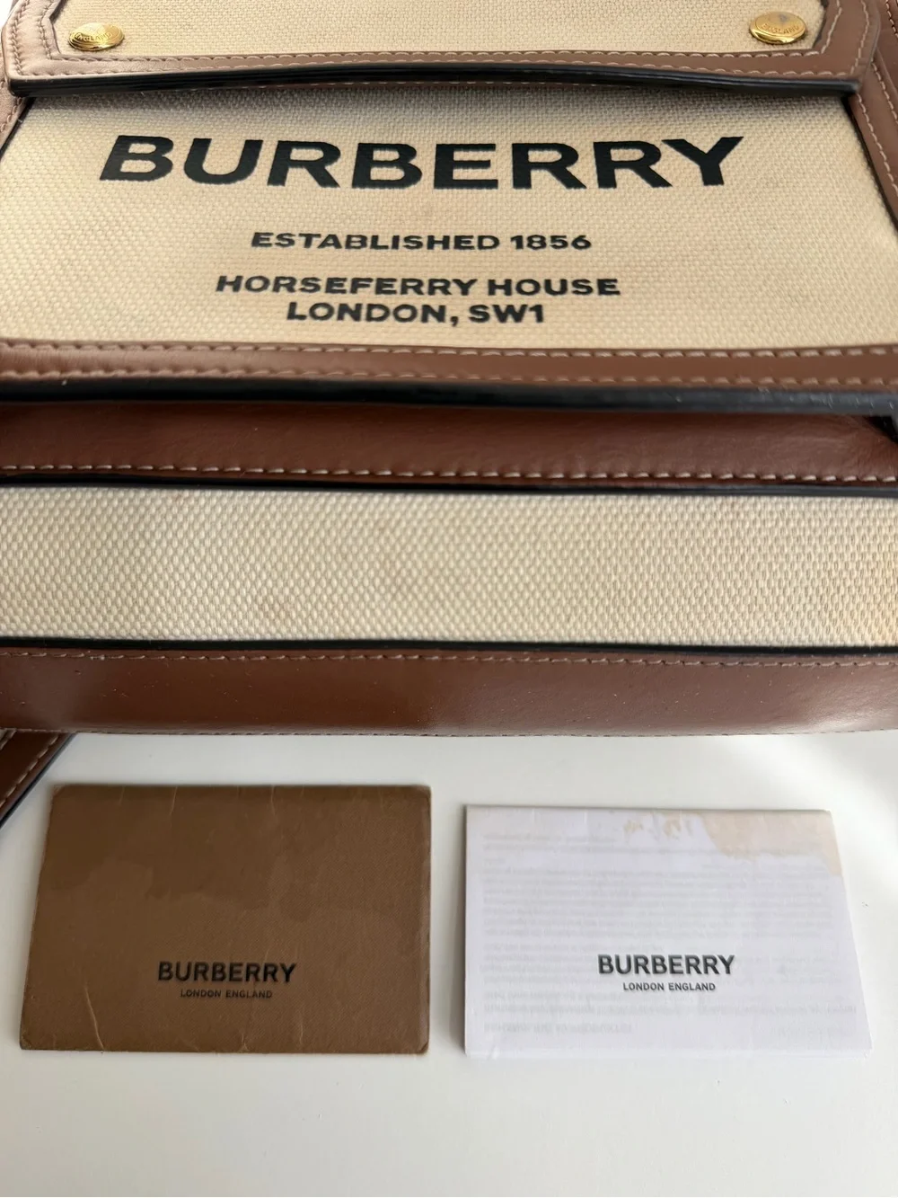 Authentic Burberry Mini Pocket Beige Malt Brown Crossbody Bag